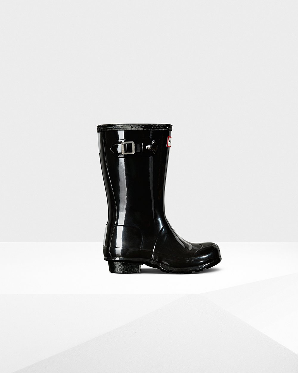 Kids Rain Boots - Hunter Original Big Gloss (36JNRLBZA) - Black